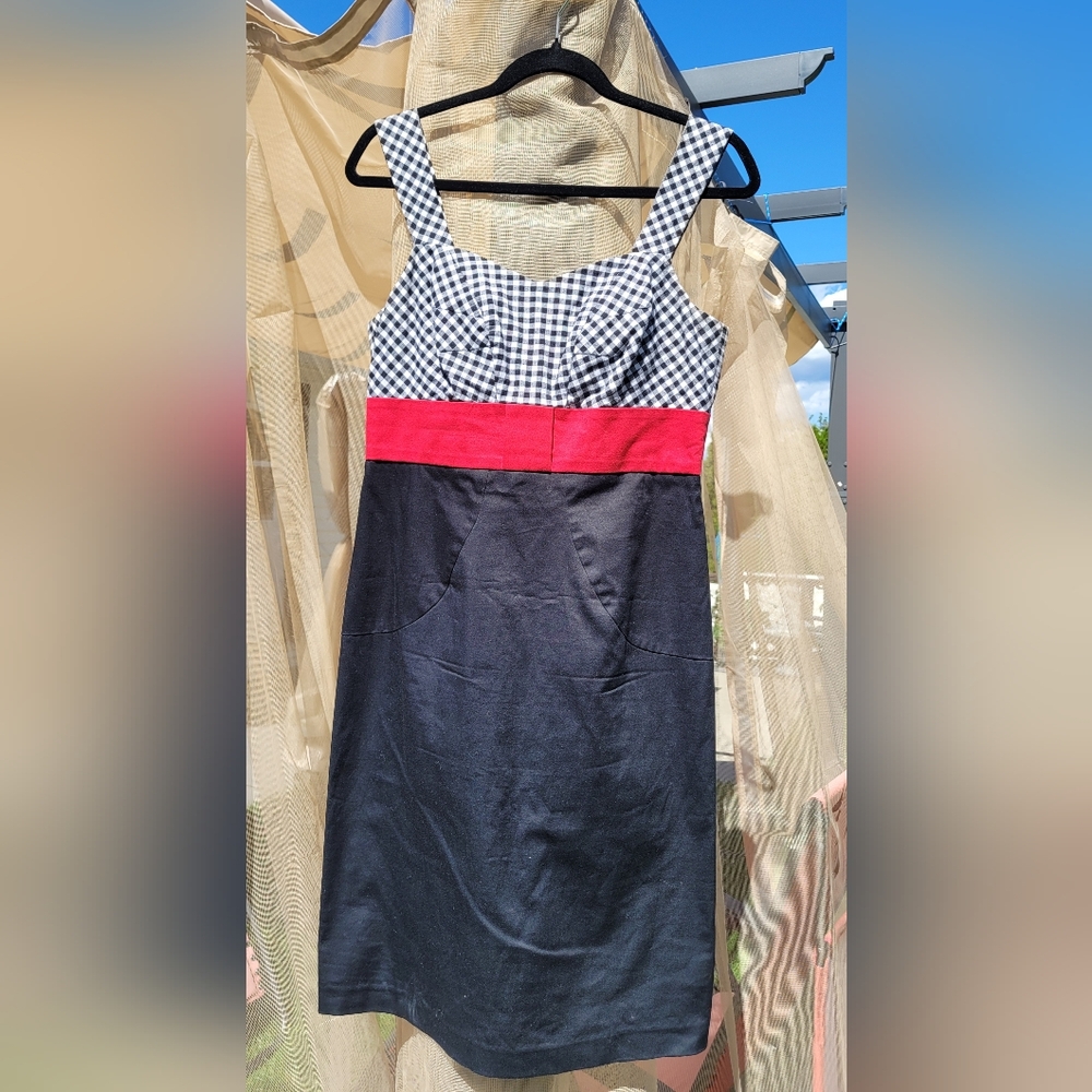 🥳Point Zero Gingham Fitted Pin-Up Dress